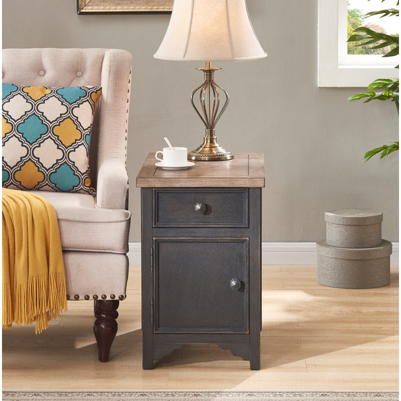 Canora Grey Salazar End Table with Storage and BuiltIn Outlets
